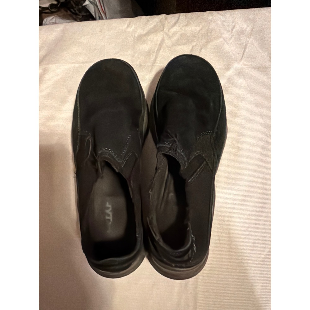 Hytest K13000 Mens 8W Black Suede Composite Toe Slip On Work Shoes Wide